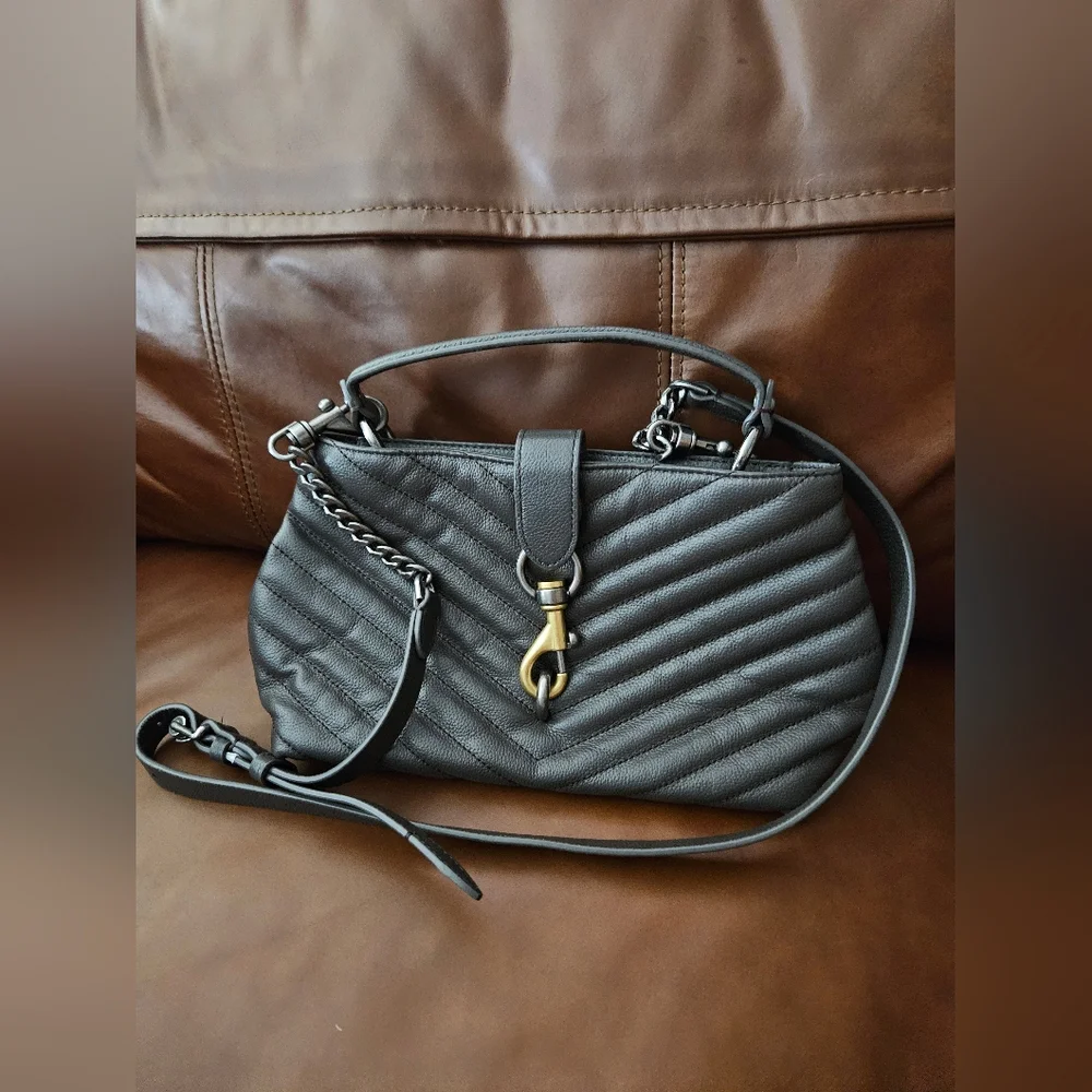 LIKE NEW Rebecca Minkoff Edie Top Handle Satchel in Graphite